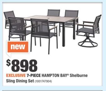 Home Depot 7-piece hampton bay® shelburne sling dining set offer