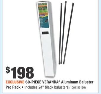 Home Depot 60-piece veranda® aluminum baluster pro pack offer