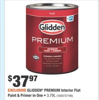 Home Depot Glidden® premium interior flat paint & primer in one offer