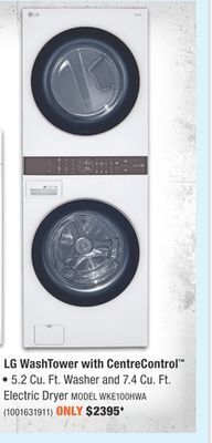 Home Depot Lg washtower with centrecontrol™ offer