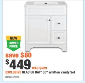 Home Depot Glacier bay® 30 whitton vanity set offer