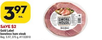 Giant Tiger Gold label boneless ham steak offer