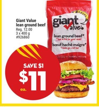 Giant Tiger Giant value lean ground beef offer