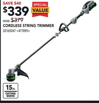 RONA Ego cordless string trimmer offer