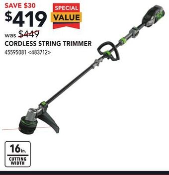 RONA Ego cordless string trimmer offer