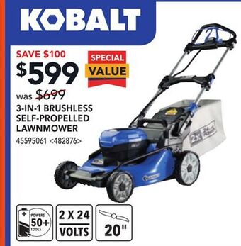 RONA Kobalt 3-in-1 brushless self-propelled lawn mower offer