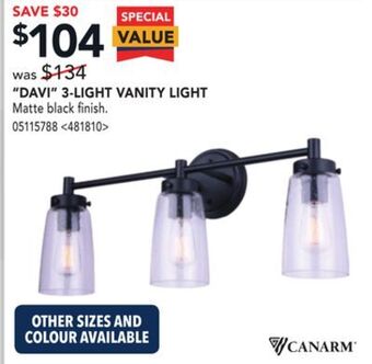 RONA Canarm davi 3-light vanity light offer
