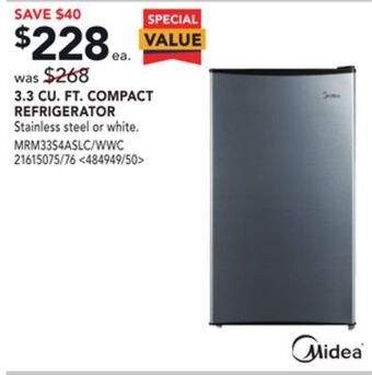 RONA Midea 3.3 cu. ft compact refrigerator offer