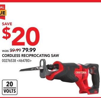 RONA Craftsman reciprocating saw offer