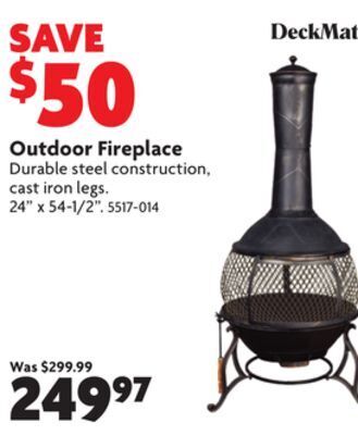 Home Hardware Outdoor fireplace offer