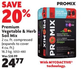 Home Hardware Premium vegetable & herb soil mix offer