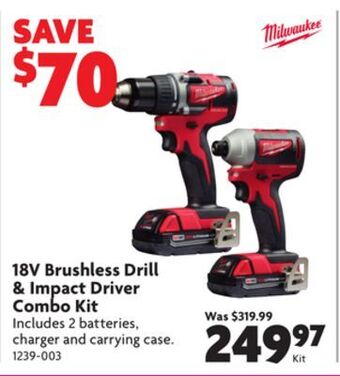 Home Hardware 18v brushless drill & impact driver combo kit offer