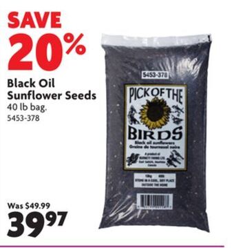 Home Hardware Black oil sunflower seeds offer