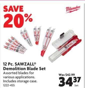 Home Hardware 12 pc. sawzall® demolition blade set offer