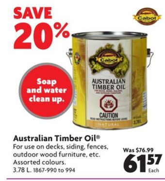 Home Hardware Australian timber oil offer
