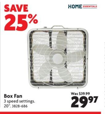 Home Hardware Box fan offer