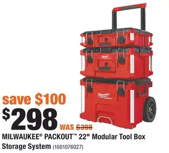 Home Depot Milwaukee packout 22 modular tool box storage system offer