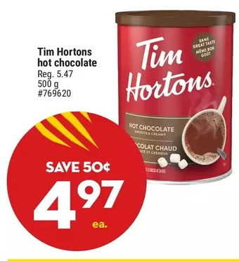 Giant Tiger Tim hortons hot chocolate offer
