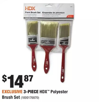 Home Depot 3-piece hdx polyester brush set offer