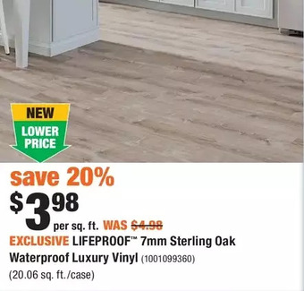 Home Depot Lifeproof 7mm sterling oak waterproof luxury vinyl offer