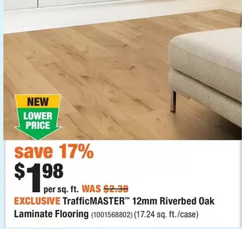 Home Depot Trafficmaster 12mm riverbed oak laminate flooring offer