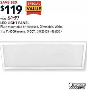 RONA Feit electric led light panel offer