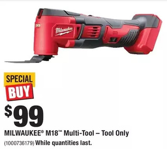 Home Depot Milwaukee m18 multi-tool - tool only offer