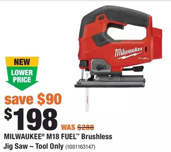 Home Depot Milwaukee m18 fuel brushless jig saw - tool only offer