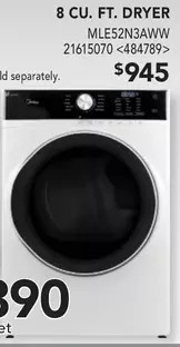 RONA Midea 8 cu. ft. dryer offer