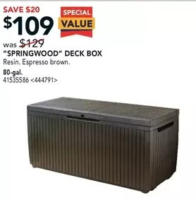 RONA Springwood deck box offer