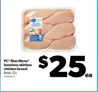 Real Canadian Superstore Pc blue menu boneless skinless chicken breast offer