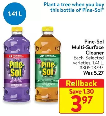 Walmart Pine-sol multi-surface cleaner, lavender scent, 1.41 l offer