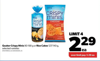 Real Canadian Superstore Quaker crispy minis or rice cakes offer
