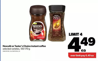 Real Canadian Superstore Nescafé or taster's choice instant coffee offer