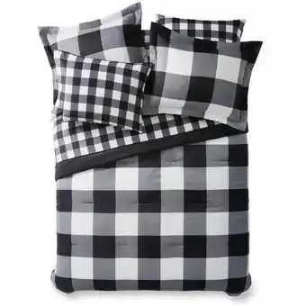 Walmart Mainstays buffalo check 7 piece bed in a bag set offer