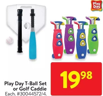 Walmart Play day t-ball set or golf caddie offer