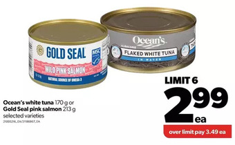 Real Canadian Superstore Ocean's white tuna or gold seal pink salmon offer