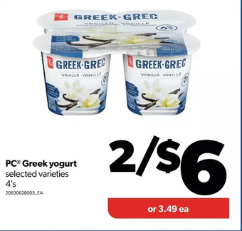 Real Canadian Superstore Pc greek yogurt offer