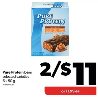 Real Canadian Superstore Pure protein bars offer
