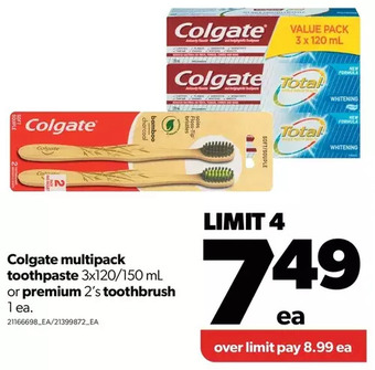 Real Canadian Superstore Colgate multipack toothpaste or premium toothbrush offer