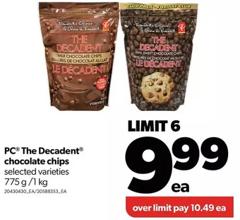 Real Canadian Superstore Pc the decadent chocolate chips offer
