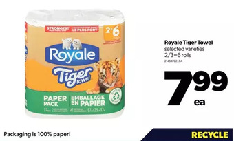 Real Canadian Superstore Royale tiger towel offer