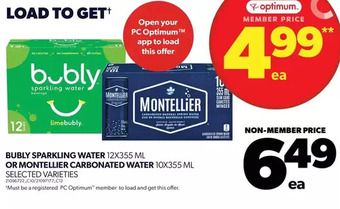 Real Canadian Superstore Bubly sparkling water or montellier carbonated water offer