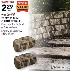 Lowe's Oldcastle beltis mini garden wall offer