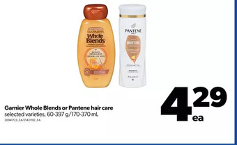 Real Canadian Superstore Garnier whole blends or pantene hair care offer