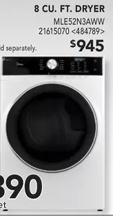 Lowe's Midea 8 cu. ft. dryer offer