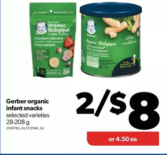 Real Canadian Superstore Gerber organic infant snacks offer