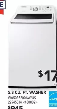 Lowe's Samsung 5.8 cu. ft. washer offer