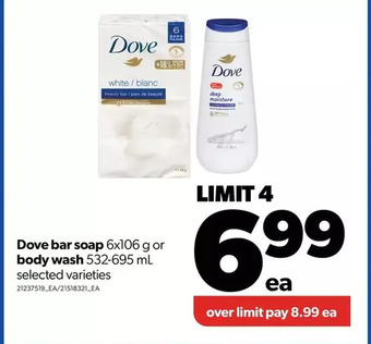 Real Canadian Superstore Dove bar soap or body wash offer