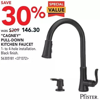 Lowe's Pfister cagney pull-down kitchen faucet offer